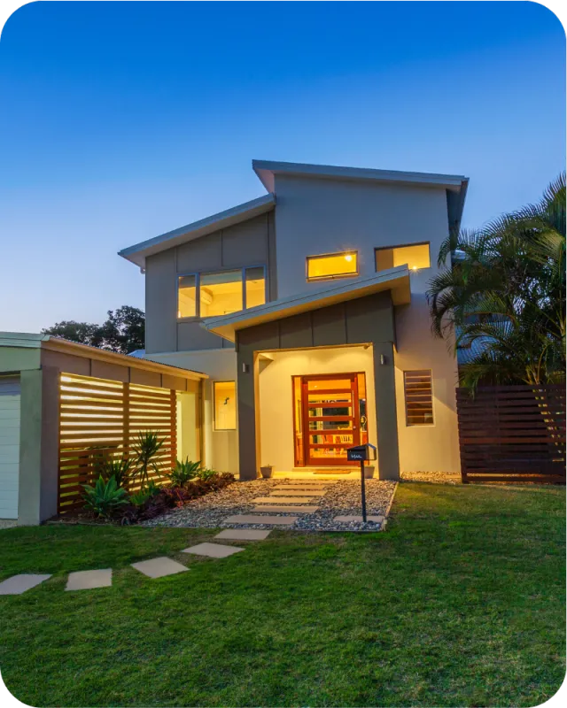 Modern Orlando home at sunset with warm lighting — representing trusted, veteran-owned home inspection services in Orlando, FL.
