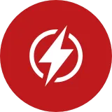 Lightning bolt symbol inside a red circle, representing electrical wiring and outlet layout checks.