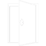 Icon of a door symbolizing inspection of windows, doors, and interior components.