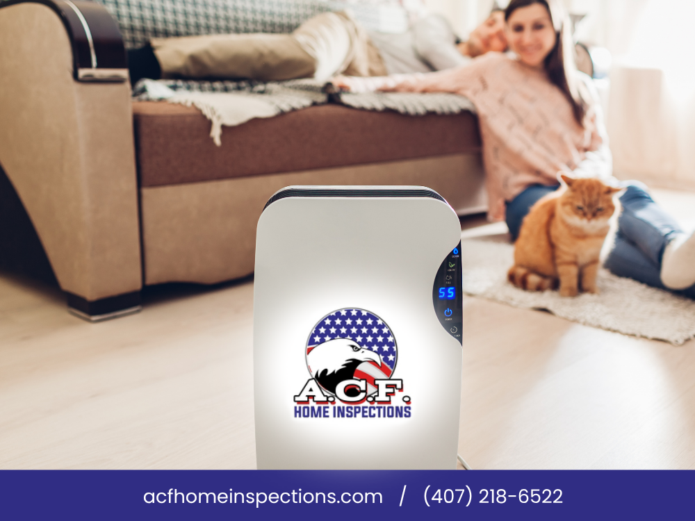 A.C.F. Home Inspections dehumidifier helps Orlando homeowners manage summer humidity and prevent mold